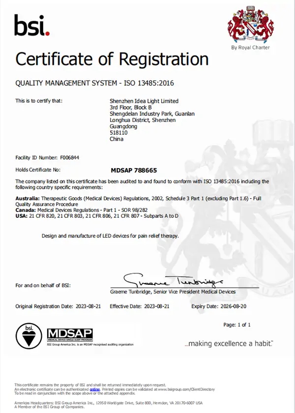MDSAP Certificate