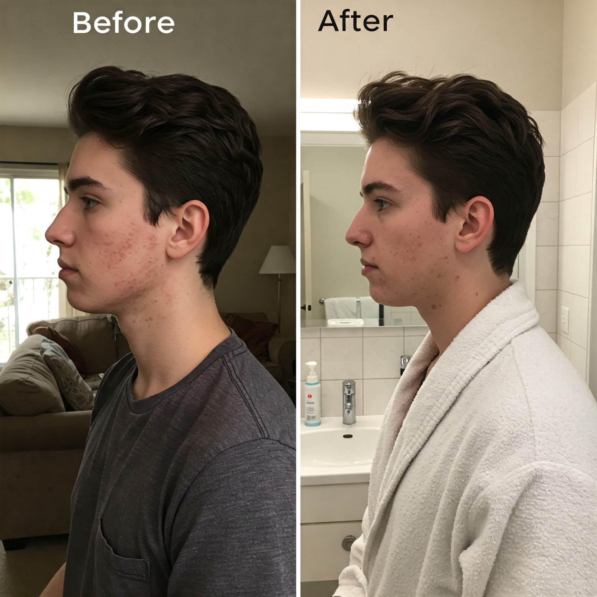 Male hair density improvement before and after light therapy